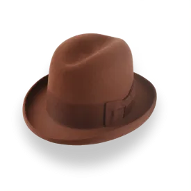 Rust Homburg Hat For Men in Rich Fur Felt | The Mage