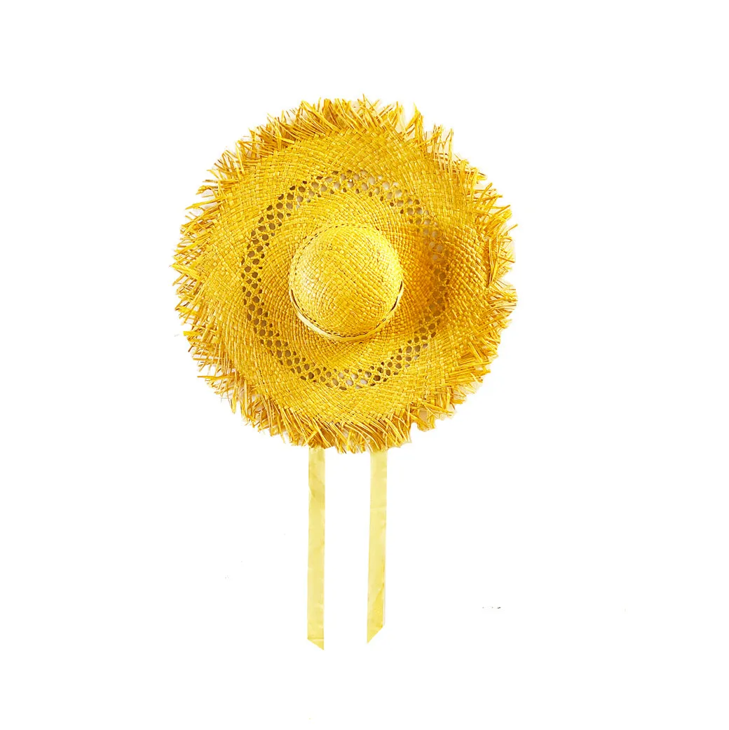 SAMPLE - Organic Raffia Hat - Sunflower Yellow