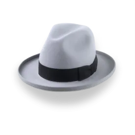 Silver Grey Homburg Fedora Hat in Smooth Fur Felt | The Aerolithe