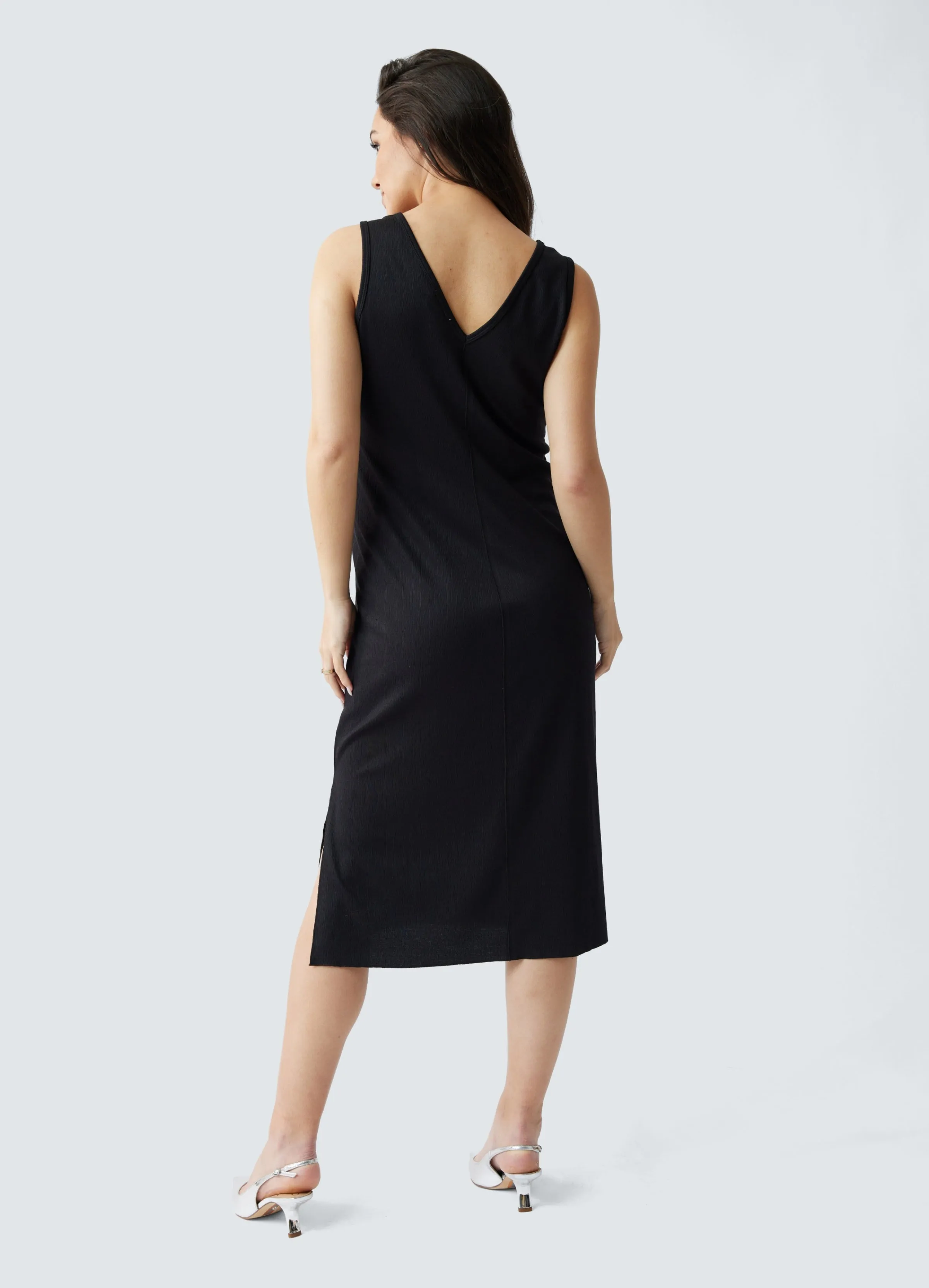 Sleeveless V-Neck Maternity Dress