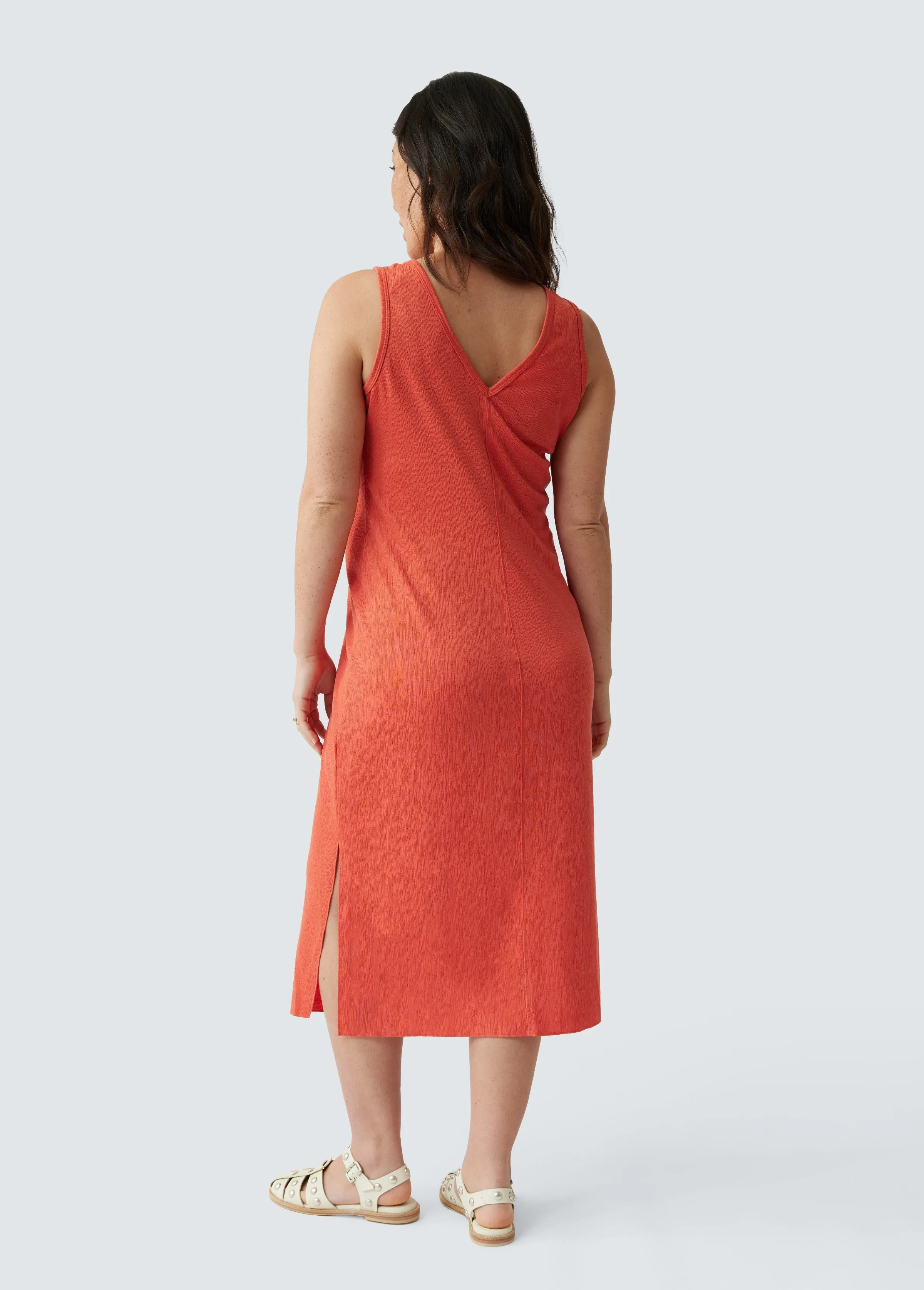 Sleeveless V-Neck Maternity Dress