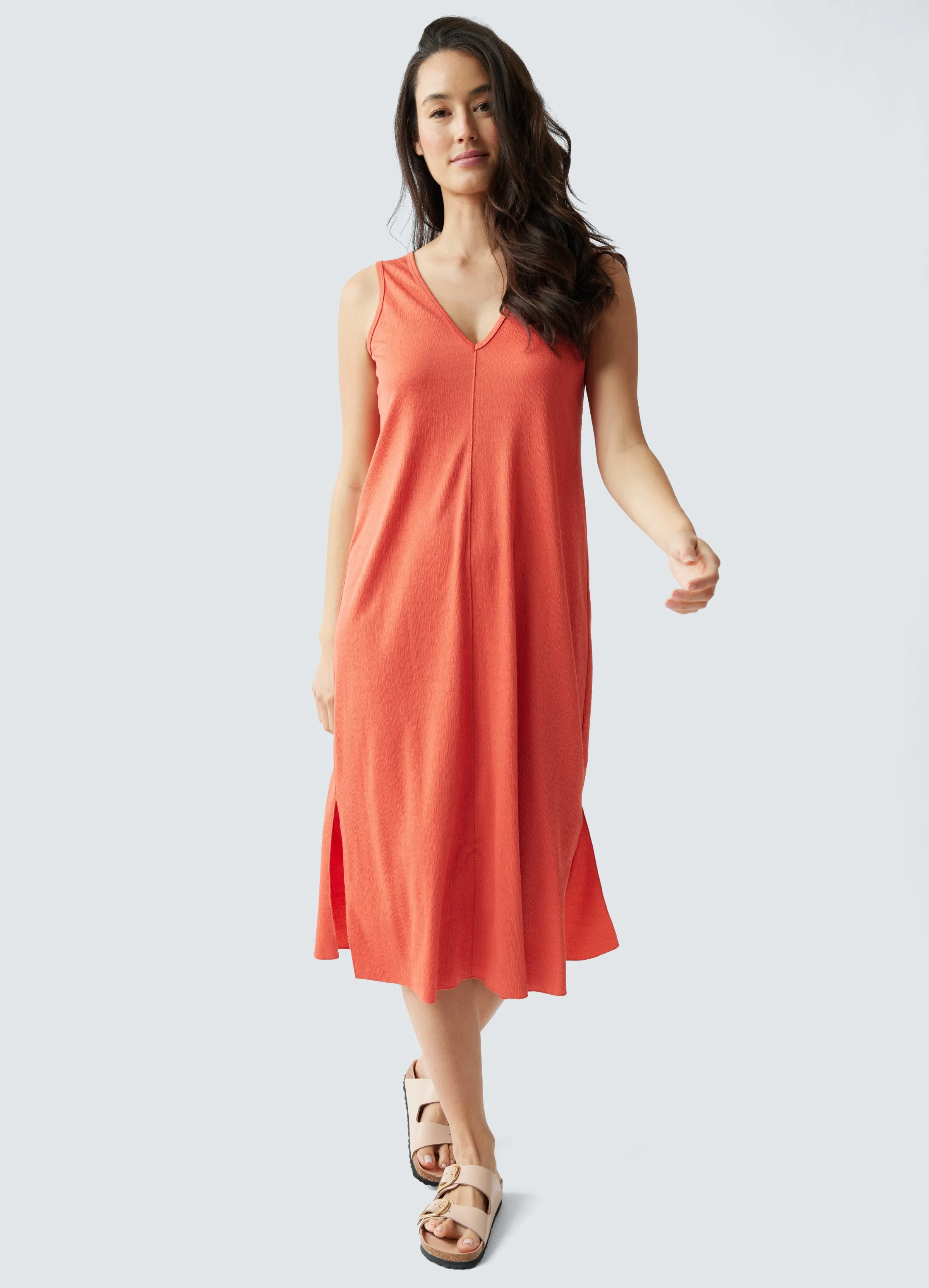 Sleeveless V-Neck Maternity Dress