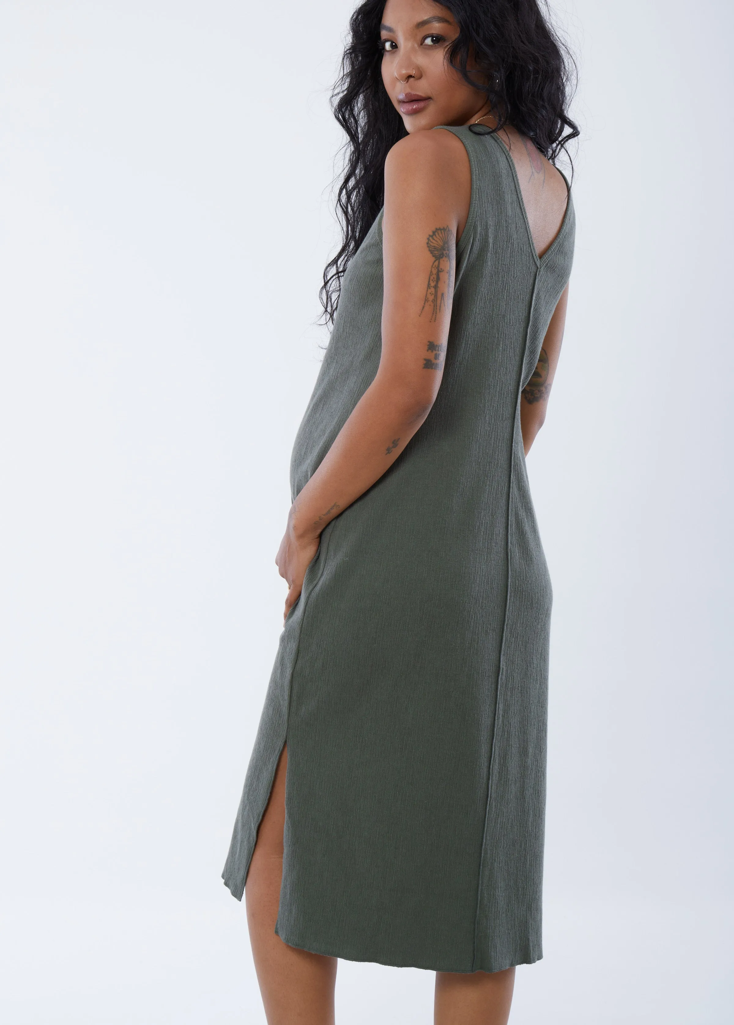 Sleeveless V-Neck Maternity Dress