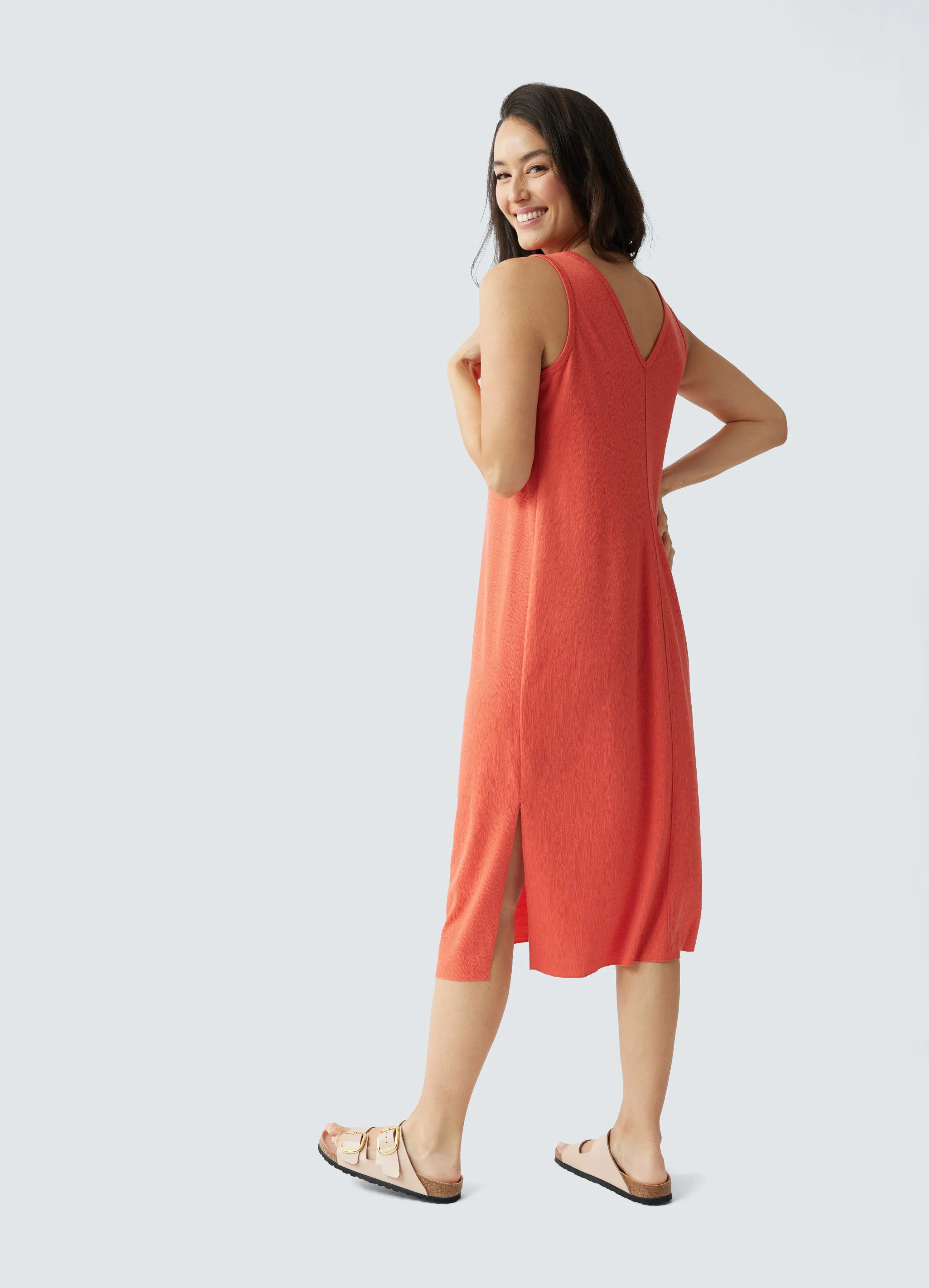 Sleeveless V-Neck Maternity Dress