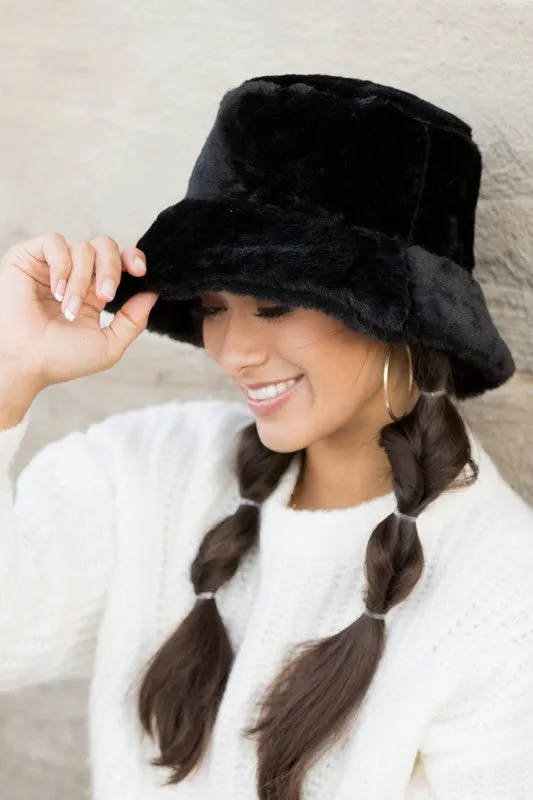 Soft Plush Warm Furry Bucket Hat