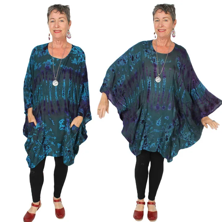SunHeart Plus Batik Top Boho Resort Wear Hippie Chic Plus Sml-6X