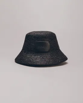 The Black Raffia Bucket Hat