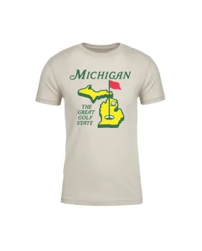 Michigans Great Golf State T-Shirt in Sand Color