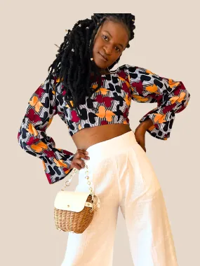 Two-Way Poet Sleeve Crop Top