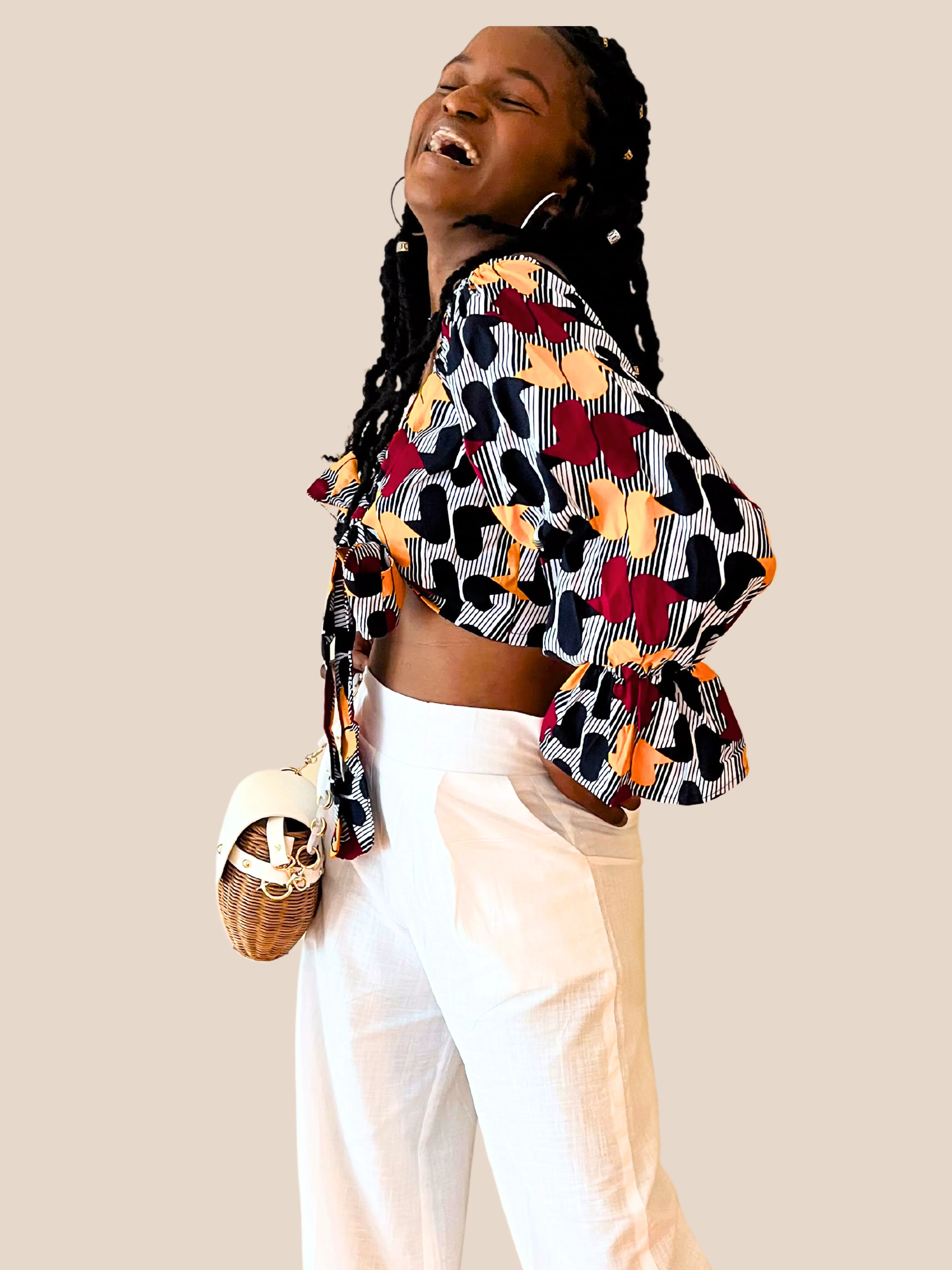 Two-Way Poet Sleeve Crop Top