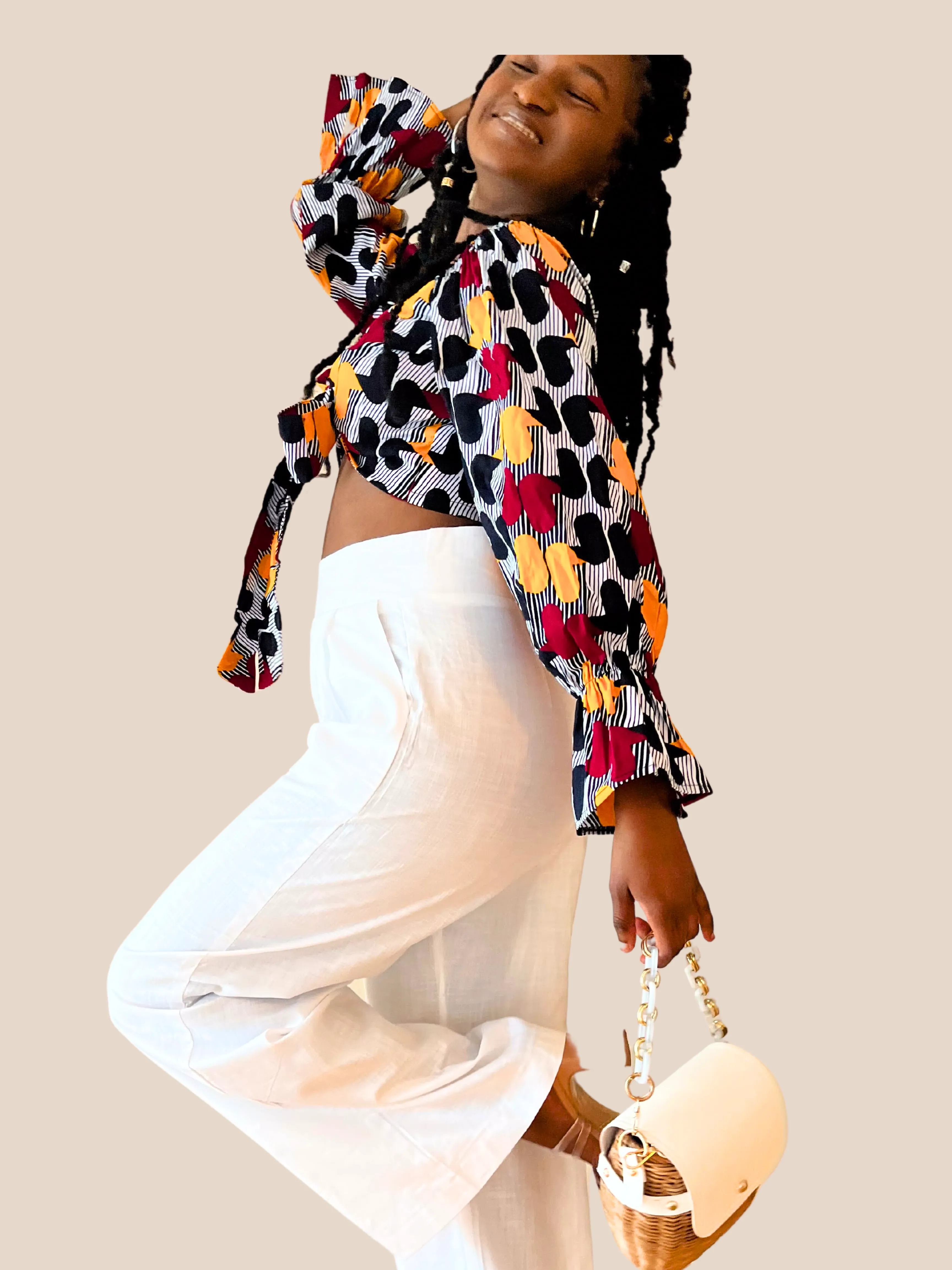 Two-Way Poet Sleeve Crop Top