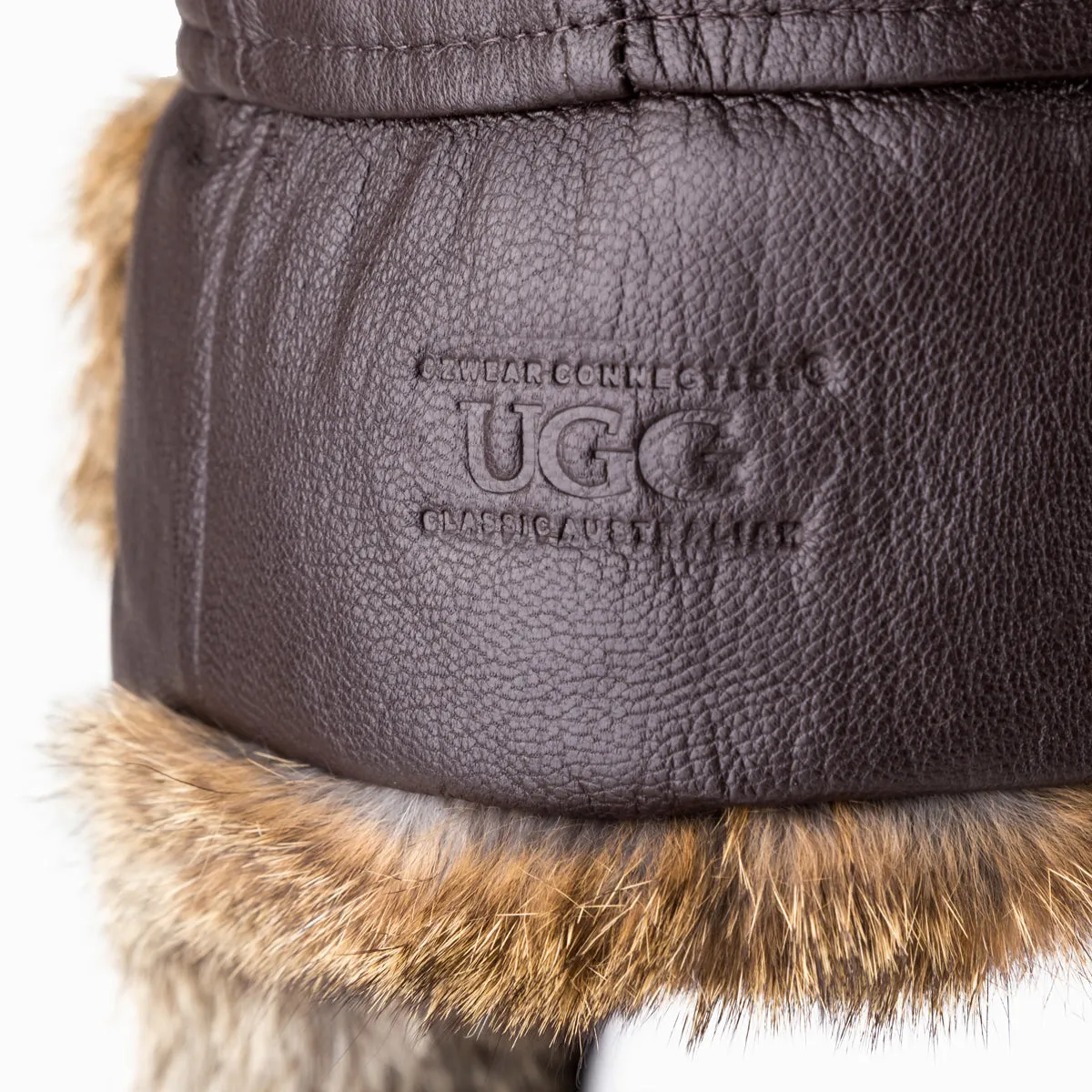Ugg Kids Vintage Rodeo Leather Rabbit Fur Aviator Hat
