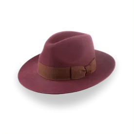Wine Wide Brim Fedora Hat for Women in Lush Fur Felt | The Pinnacle