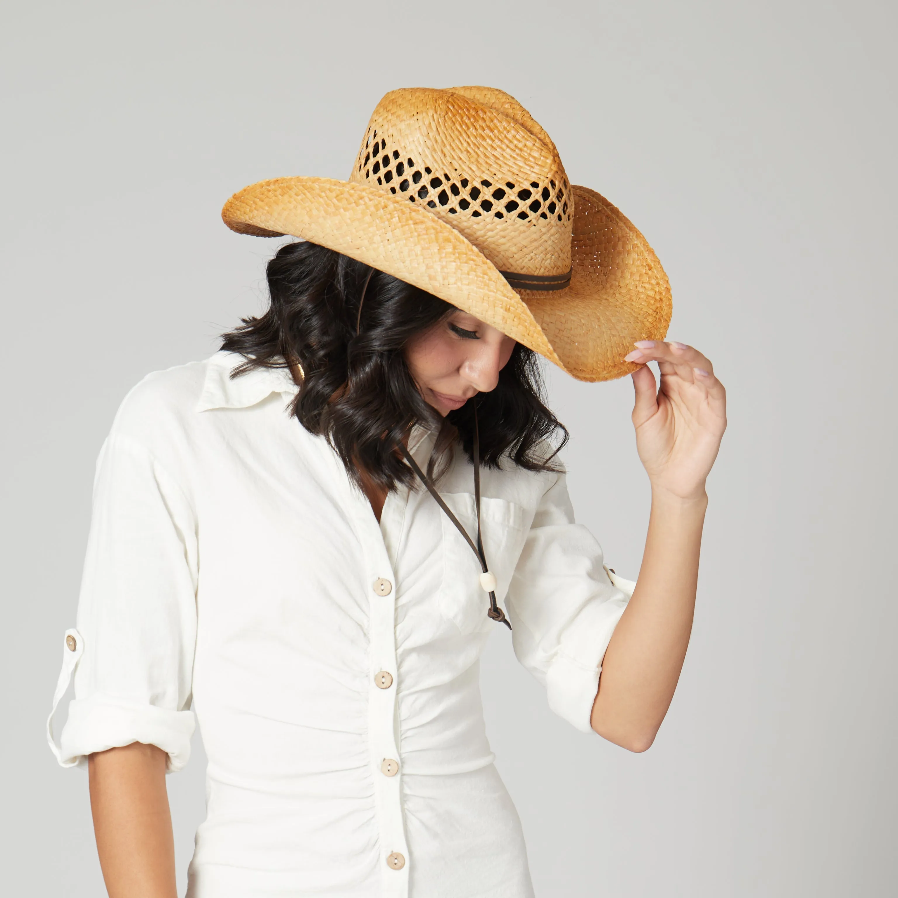 Women's Raffia Cowboy Hat