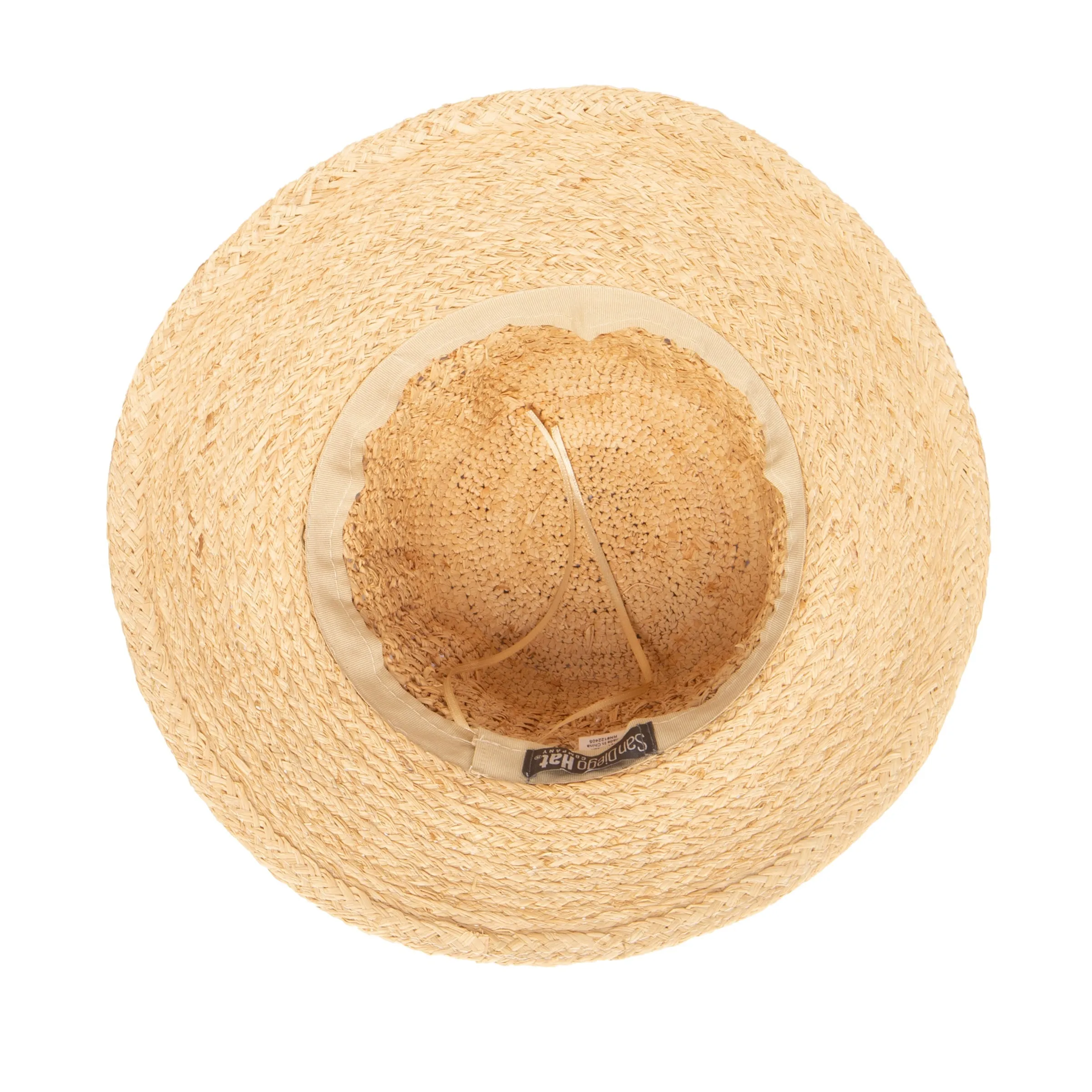 Women's Raffia Sun Hat with Hand Crochet Ventilated Crown