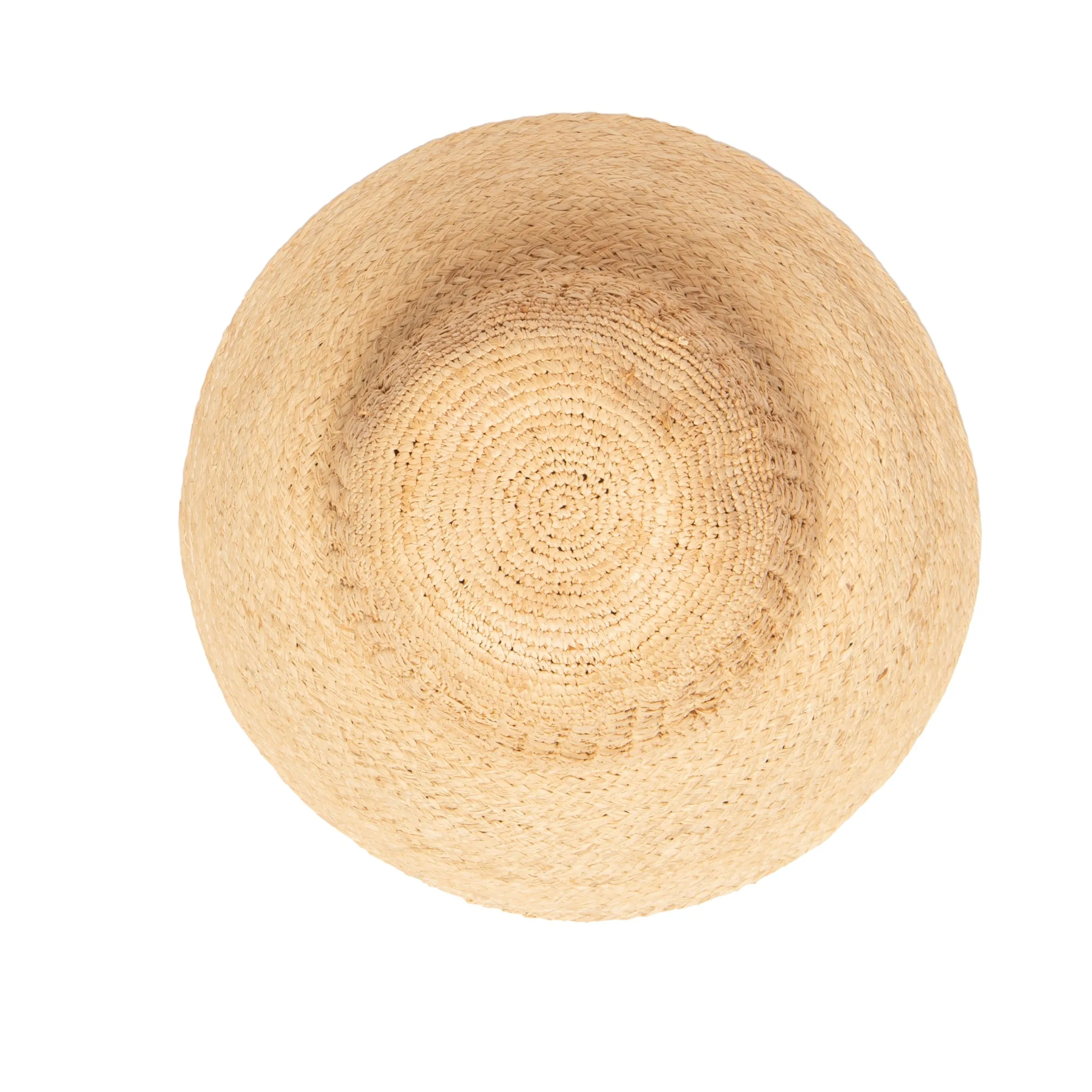 Women's Raffia Sun Hat with Hand Crochet Ventilated Crown