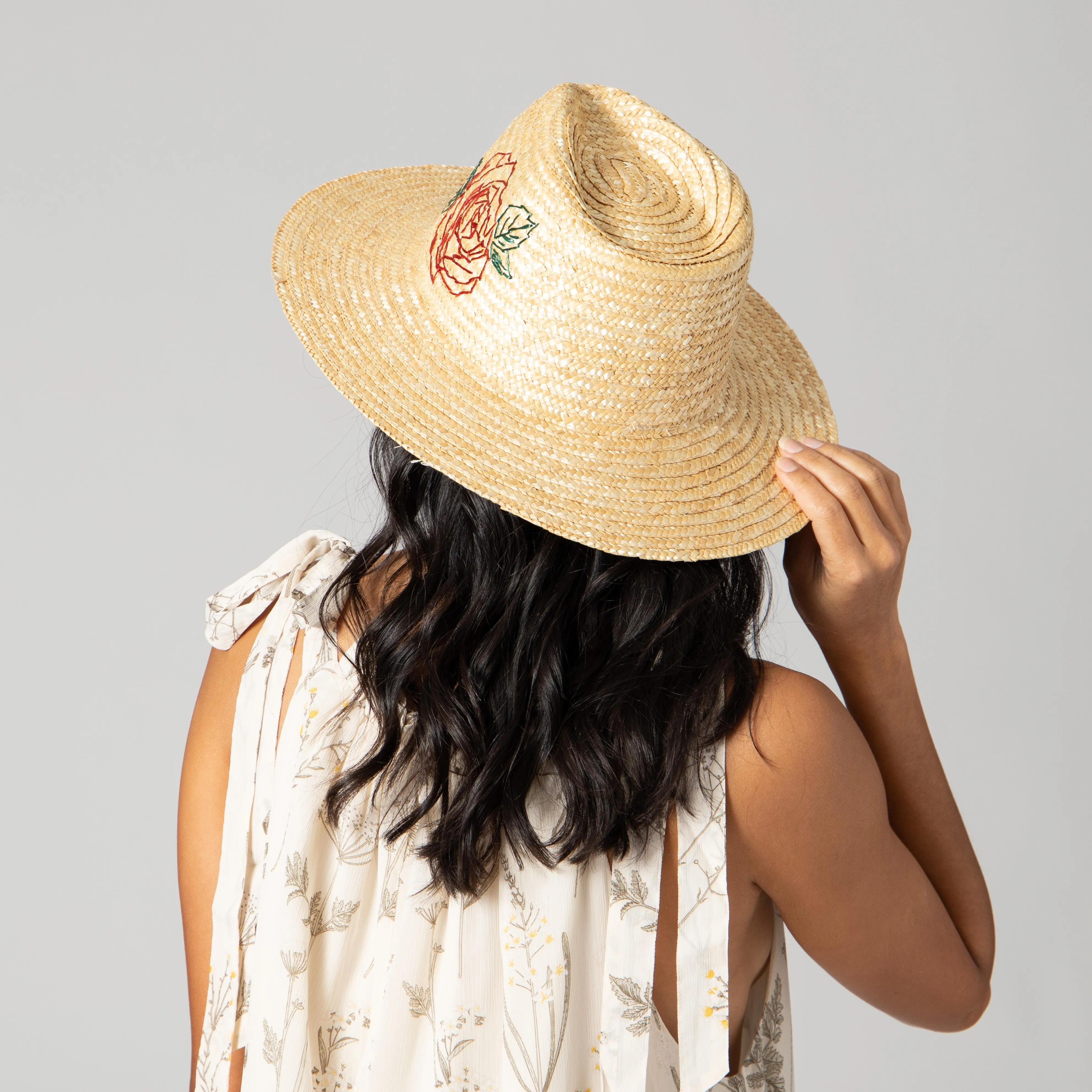 Women's Wheat Straw Palm Fedora