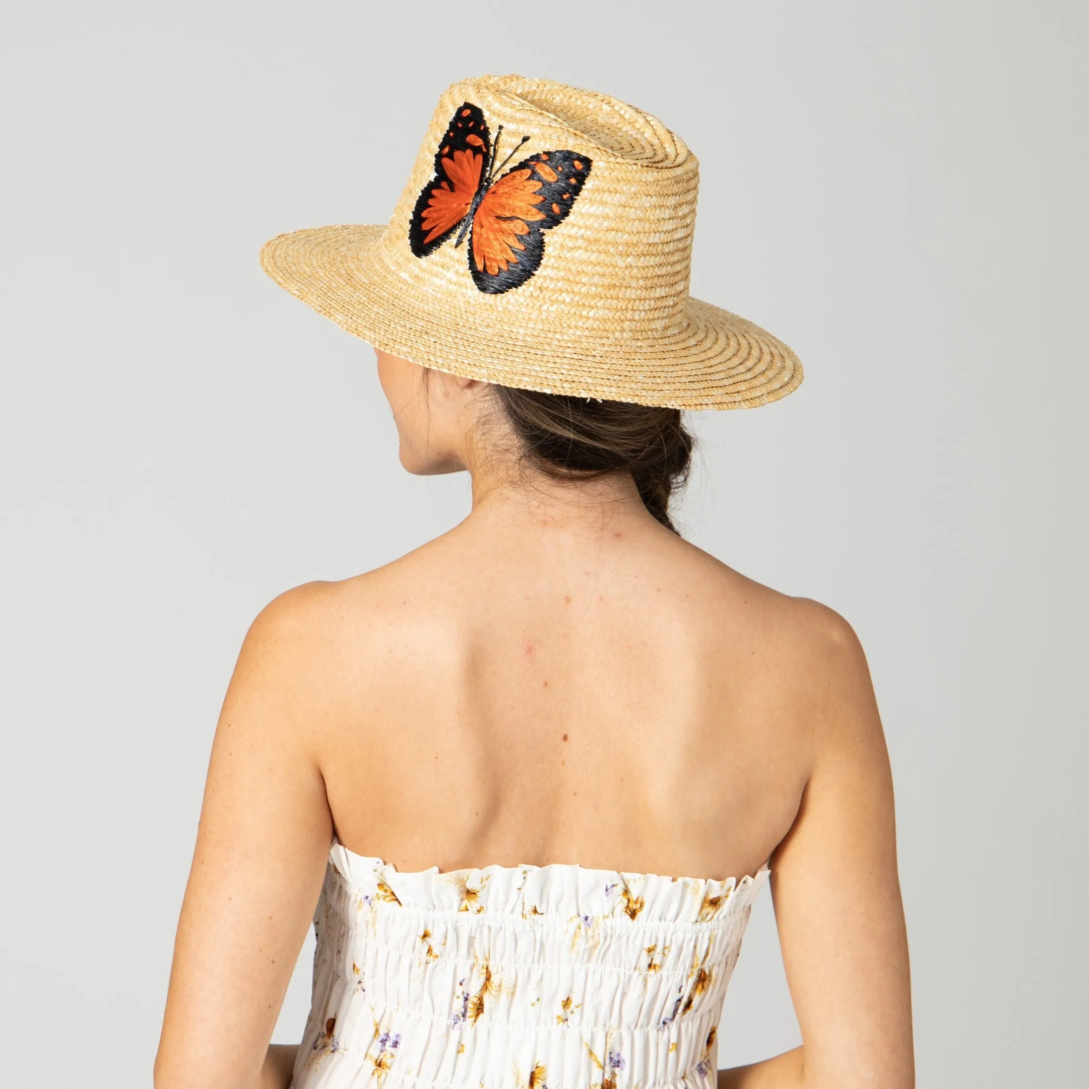 Women's Wheat Straw Palm Fedora