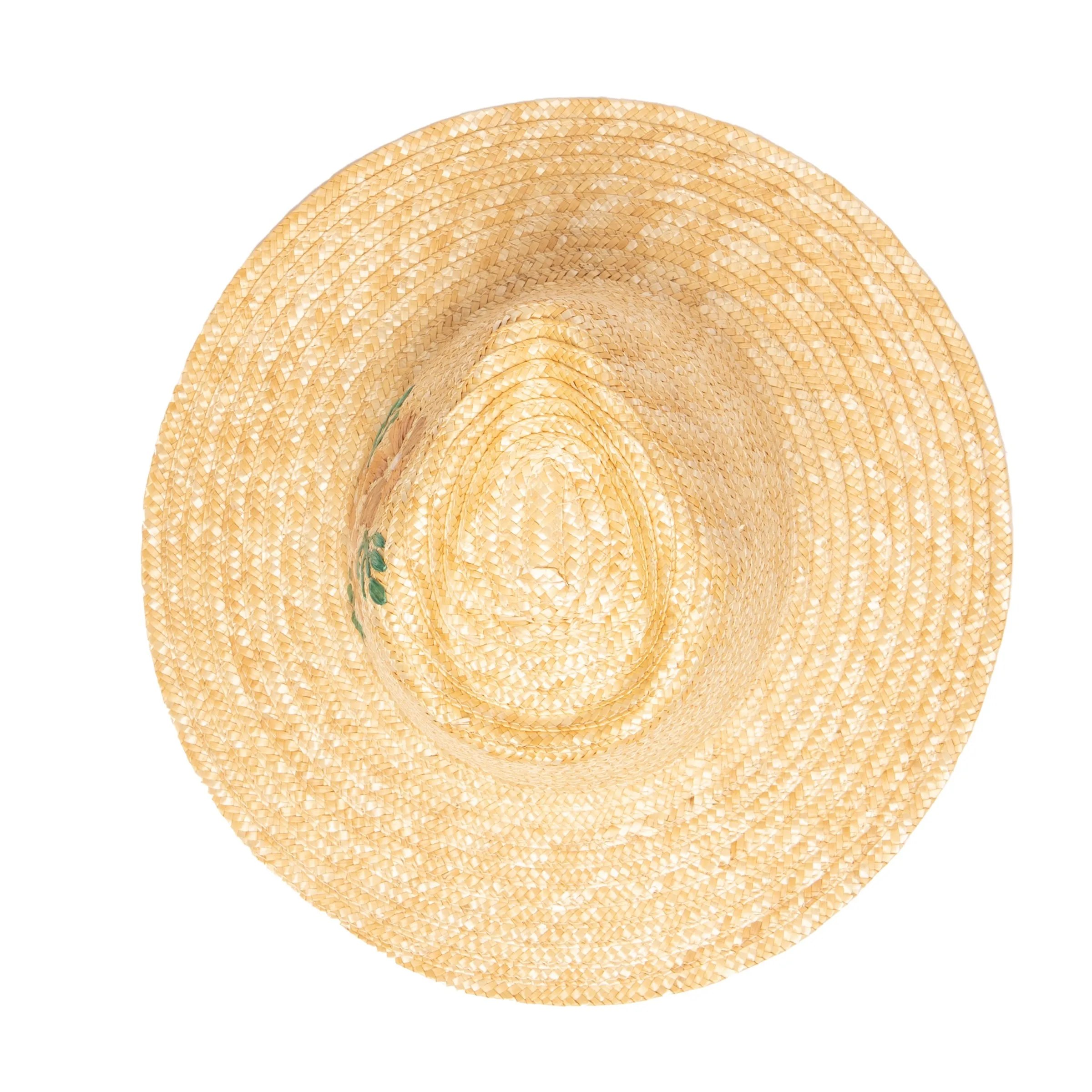 Women's Wheat Straw Palm Fedora