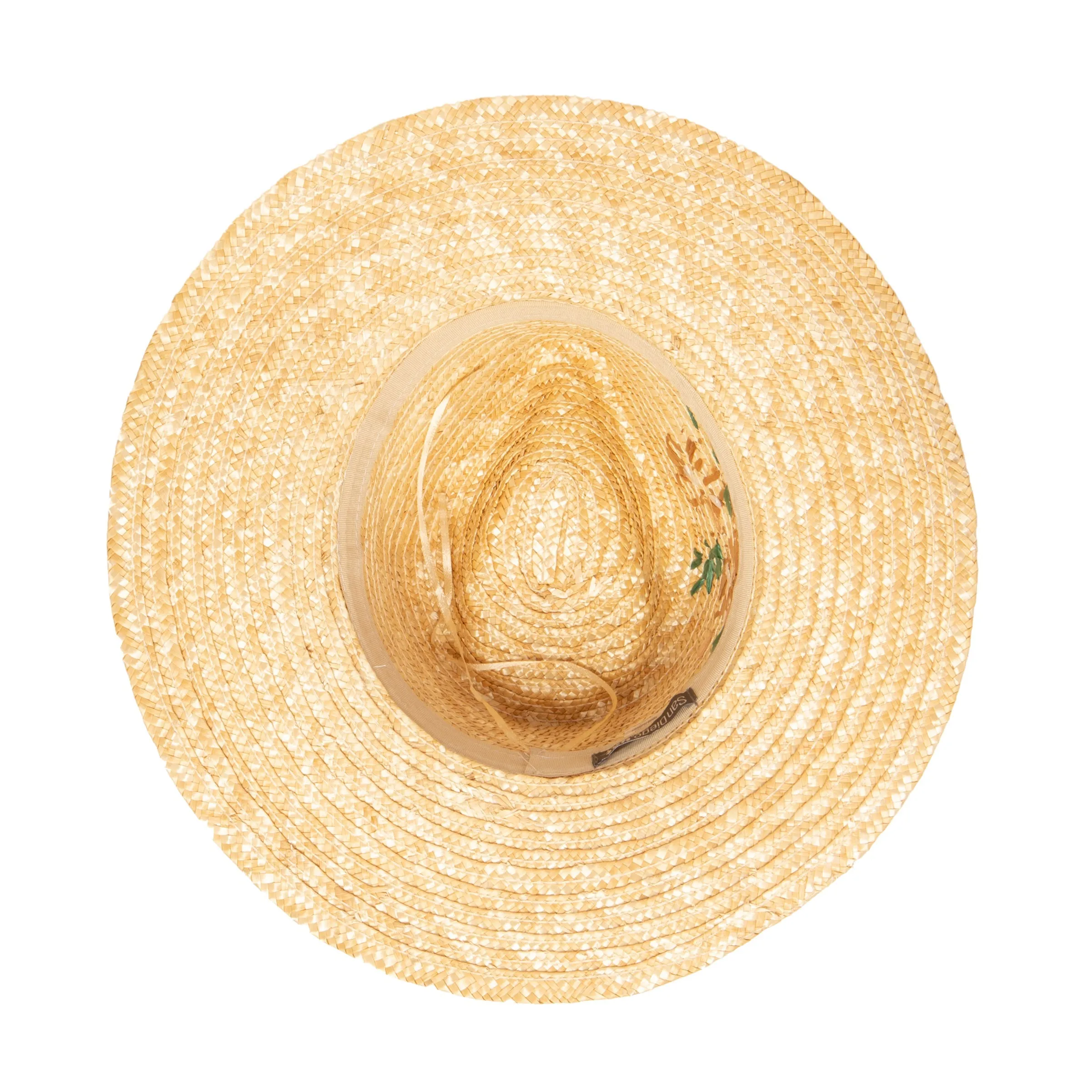 Women's Wheat Straw Palm Fedora