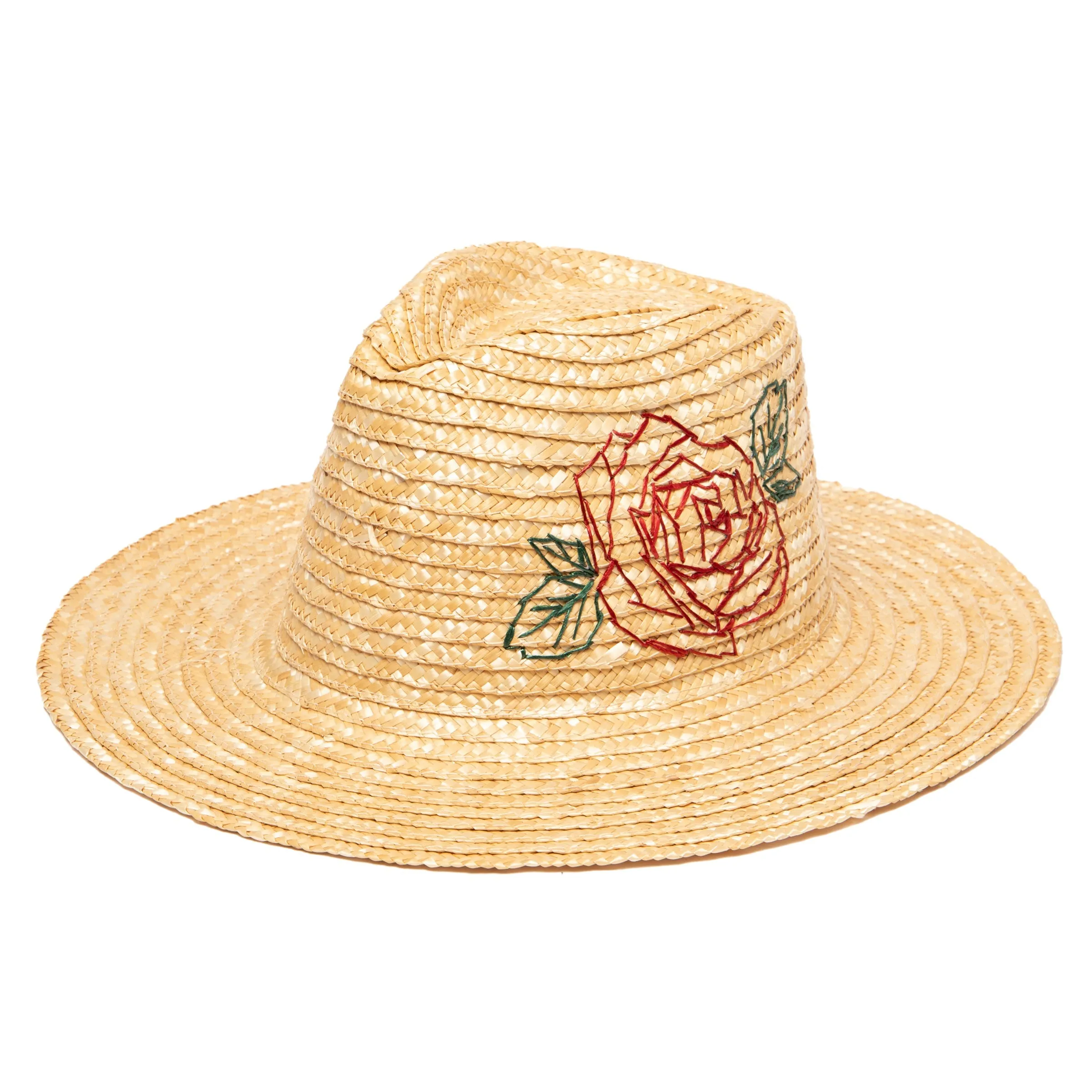 Women's Wheat Straw Palm Fedora