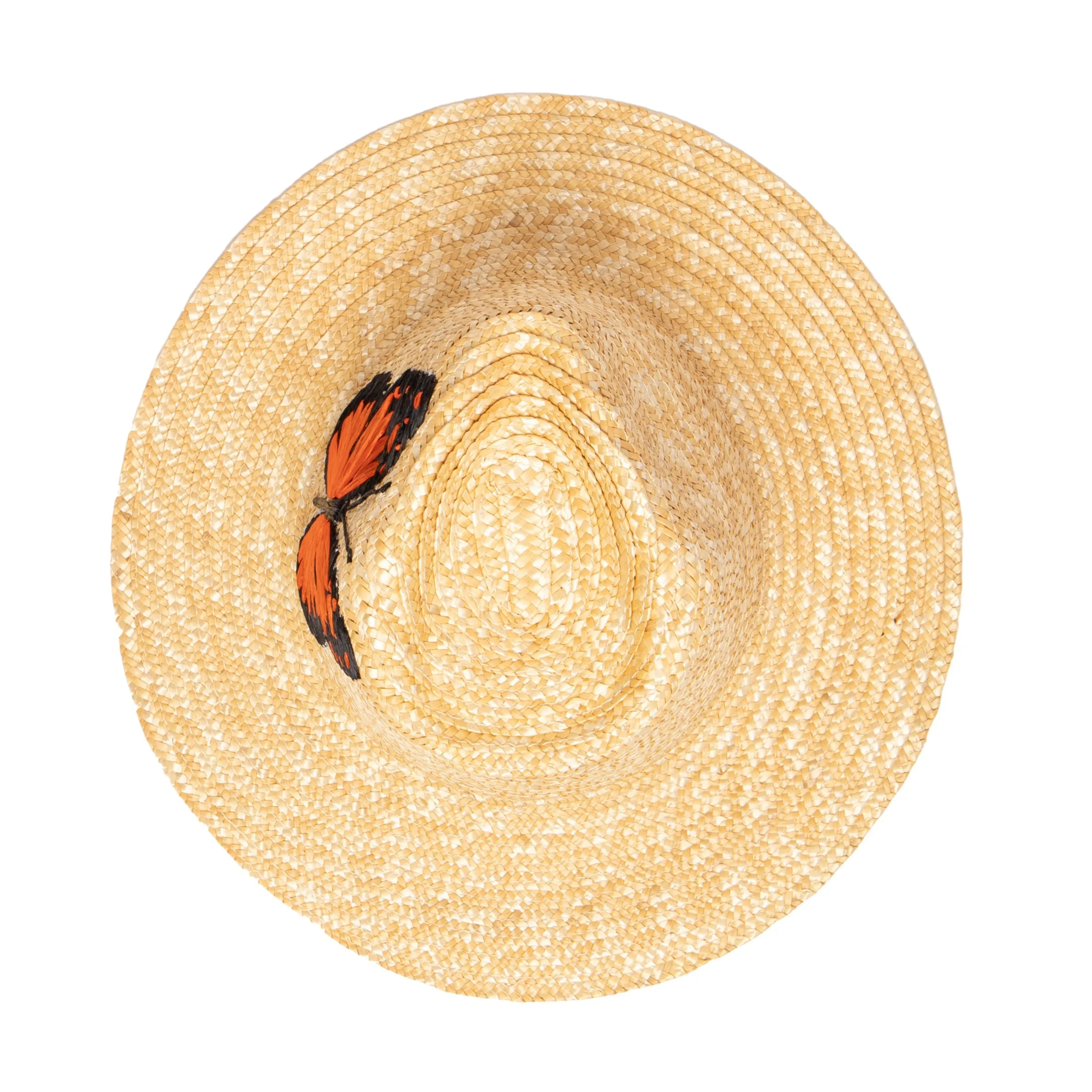 Women's Wheat Straw Palm Fedora