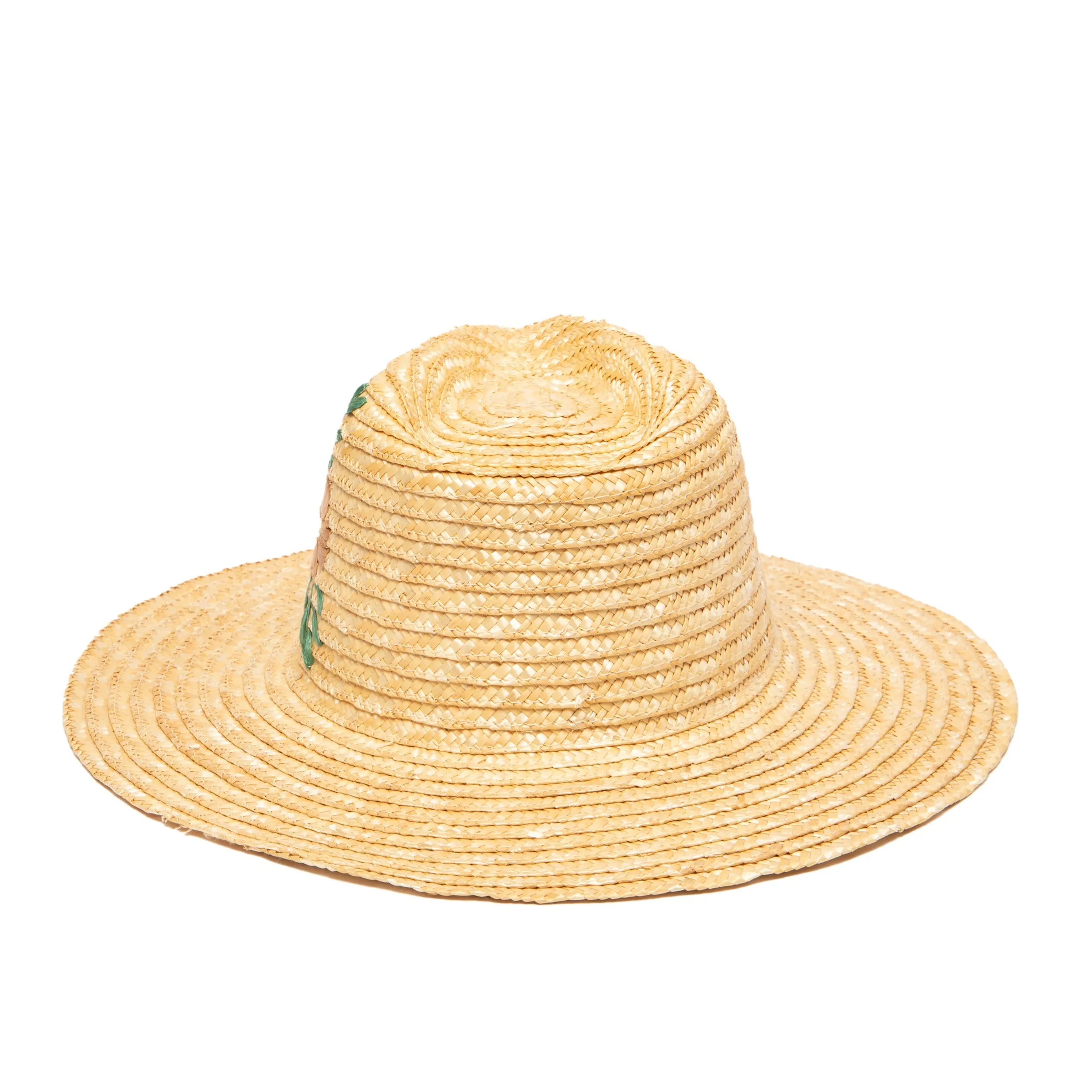 Women's Wheat Straw Palm Fedora