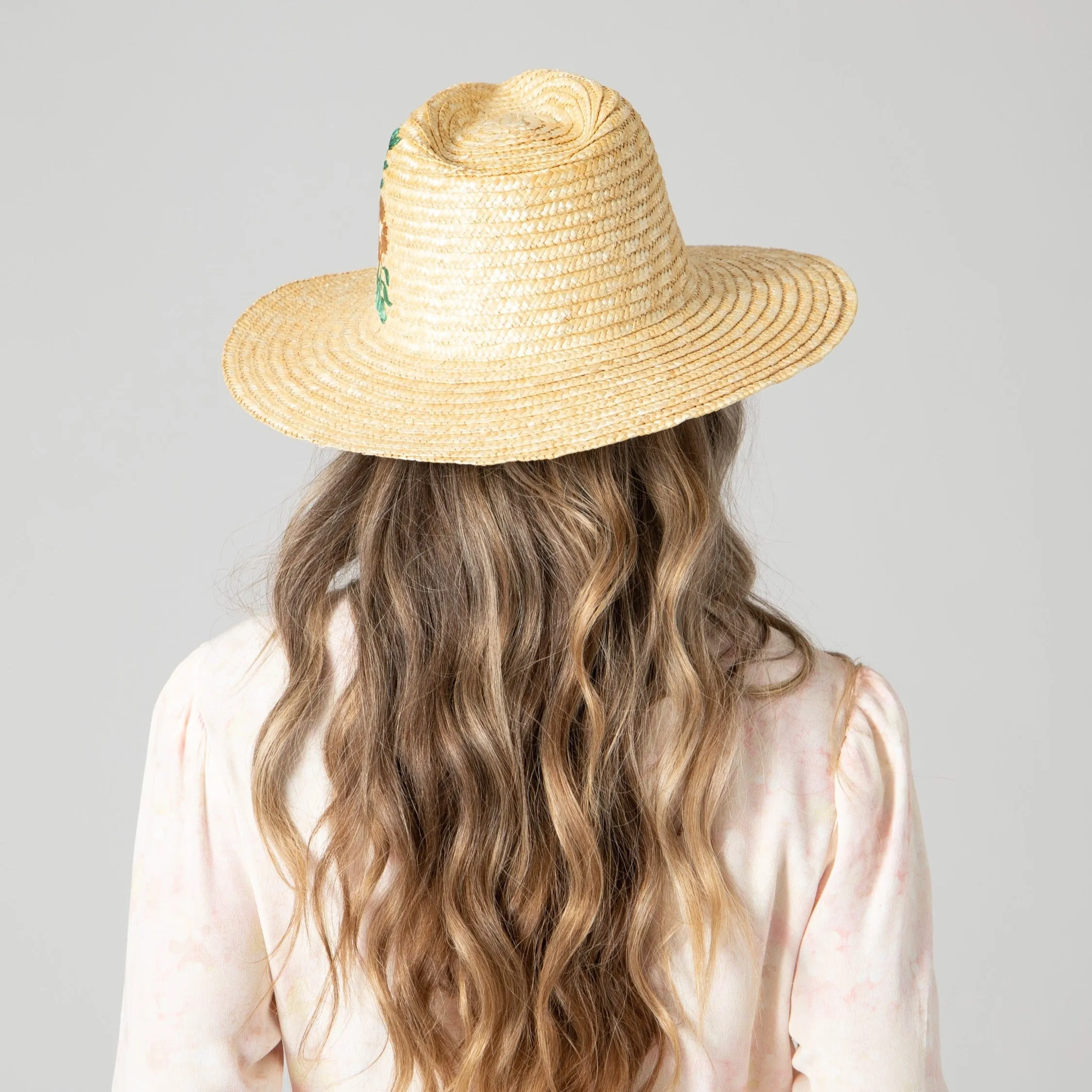 Women's Wheat Straw Palm Fedora