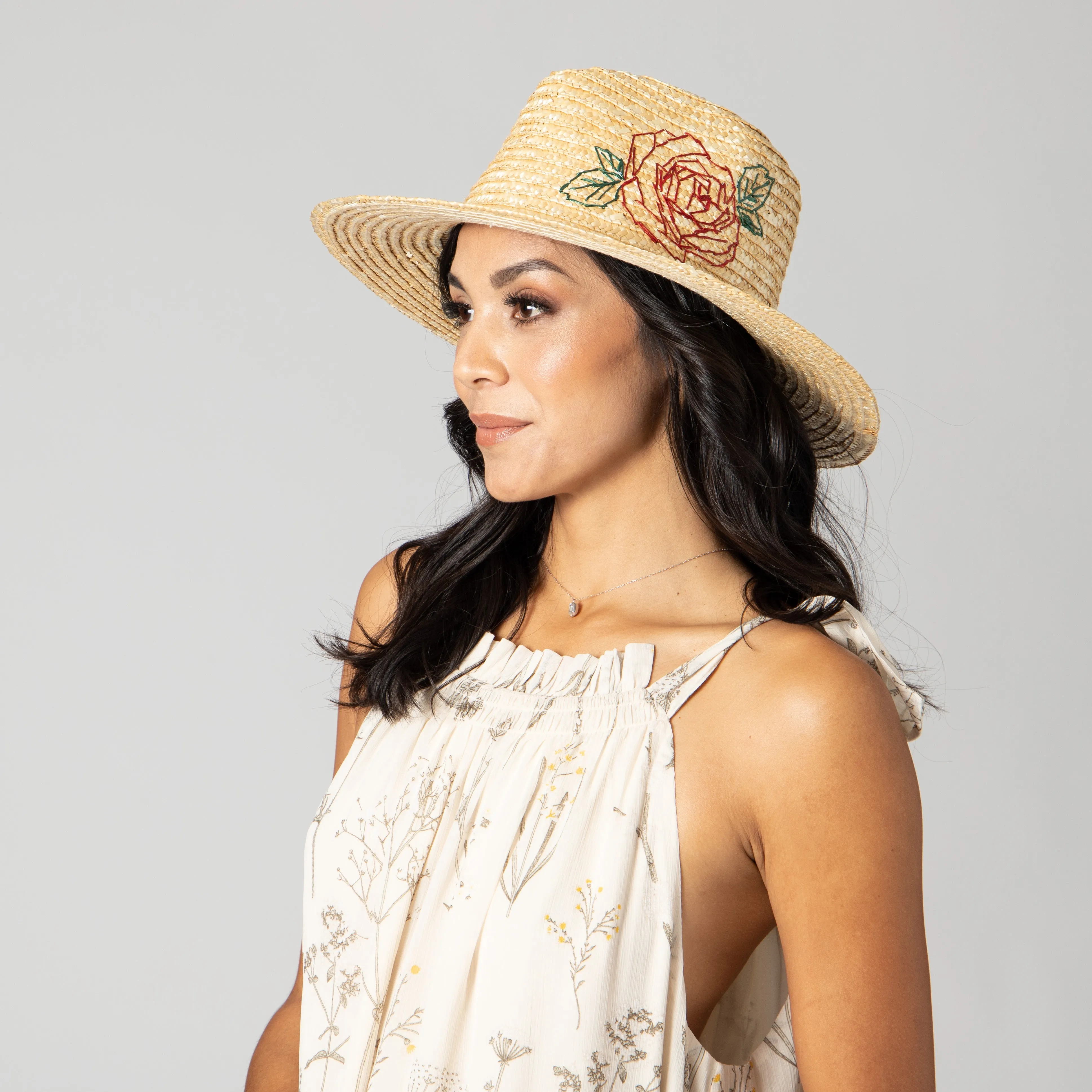 Women's Wheat Straw Palm Fedora